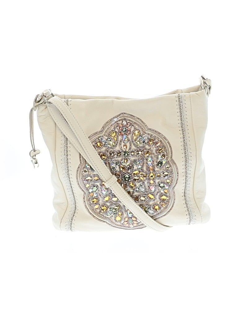 Pre-owned Brighton Leather Crossbody Bag In Ivory