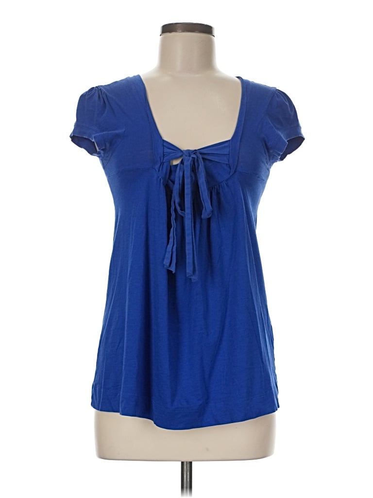 Pre-owned Theory Short Sleeve Blouse In Blue
