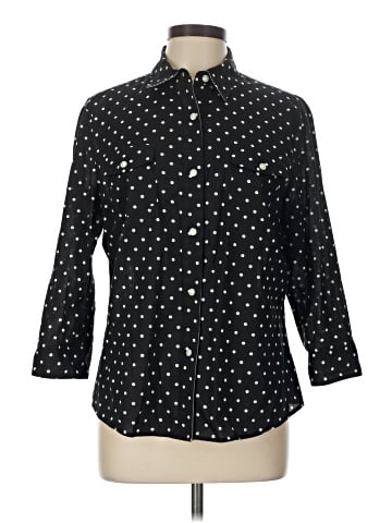 Jones New York Signature 3/4 Sleeve Button-Down Shirt (view 1)