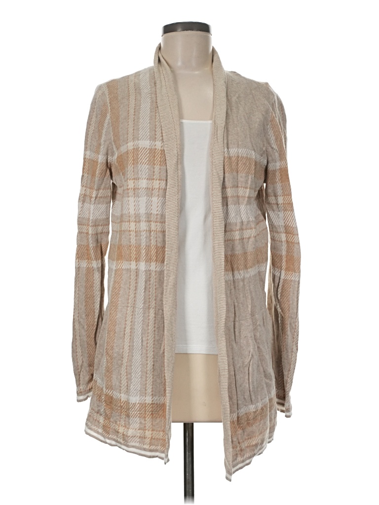 Pre-owned Lands' End Cardigan Sweater In Tan