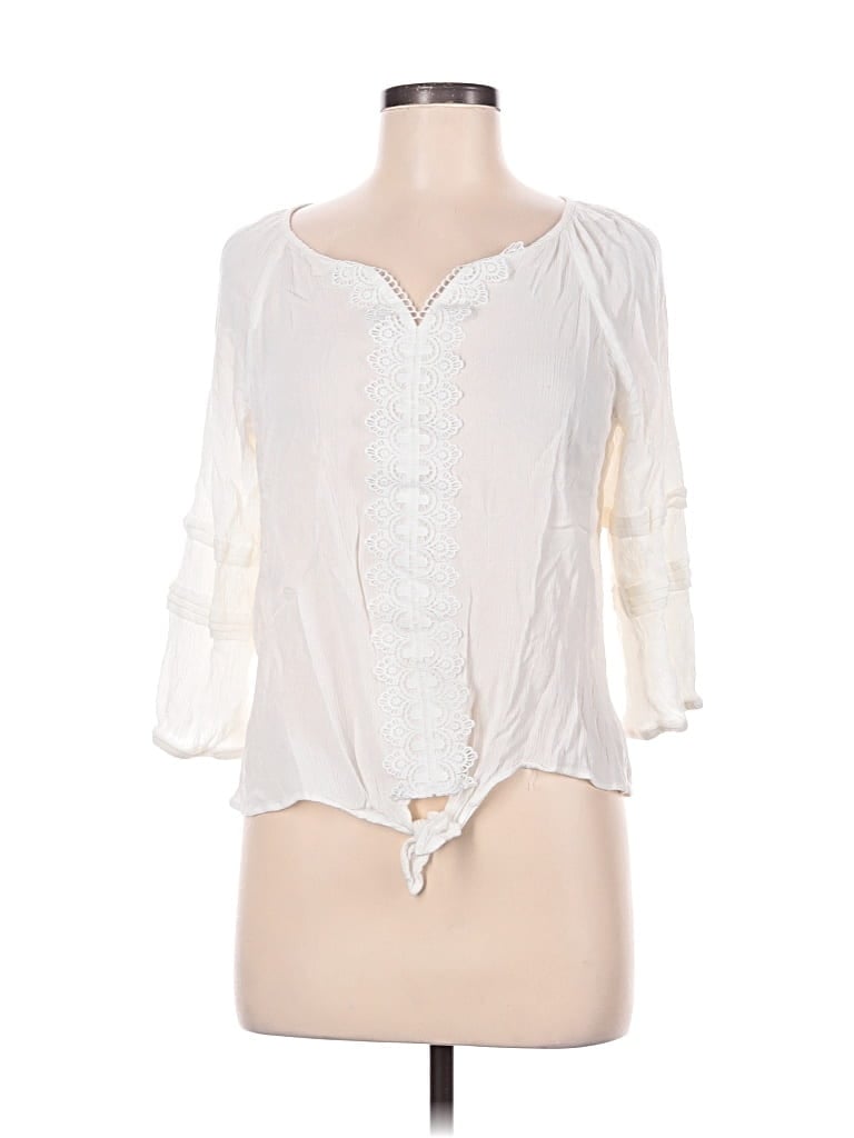 Pre-owned Fortune + Ivy 3/4 Sleeve Blouse In Ivory