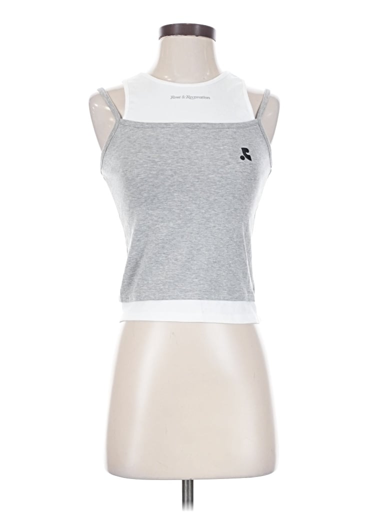 Pre-owned Rest&recreation Tank Top Silver Halter Neckline Tops