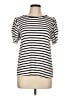 Green Envelope Stripes Ivory Short Sleeve Top Size L - photo 1