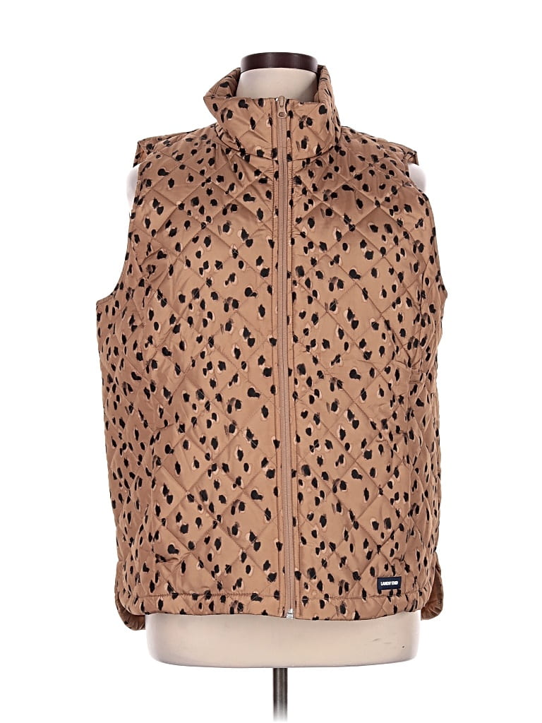 Pre-owned Lands' End Vest In Brown