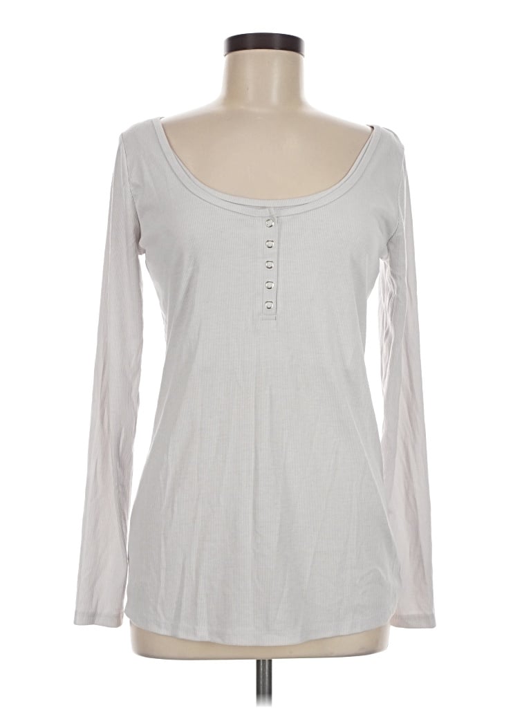 Pre-owned Isabel Long Sleeve Henley Shirt In Gray