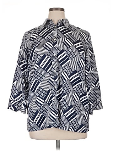 Lauren by Ralph Lauren 3/4 Sleeve Button-Down Shirt (view 1)
