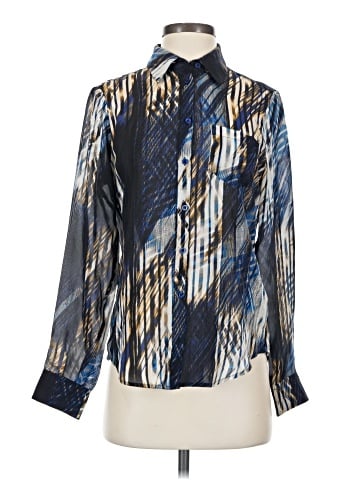 Bebe Long Sleeve Silk Top (view 1)