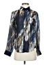 Bebe 100% Silk Print Blue Long Sleeve Silk Top Size S - photo 1