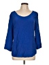 Max Studio 100% Silk Blue 3/4 Sleeve Top Size L - photo 1