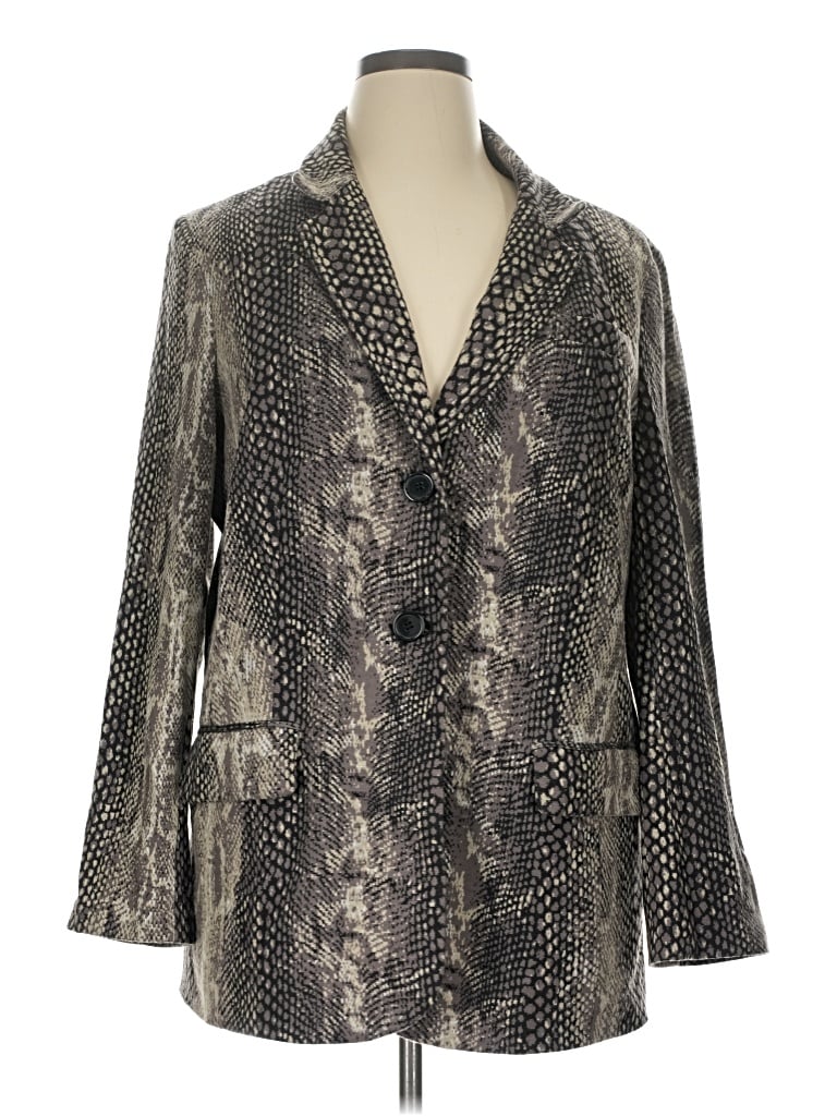 Pre-owned Chico's Blazer Jacket In Silver