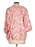 Glam 100% Polyester Paisley Pink 3/4 Sleeve Blouse Size L - photo 2