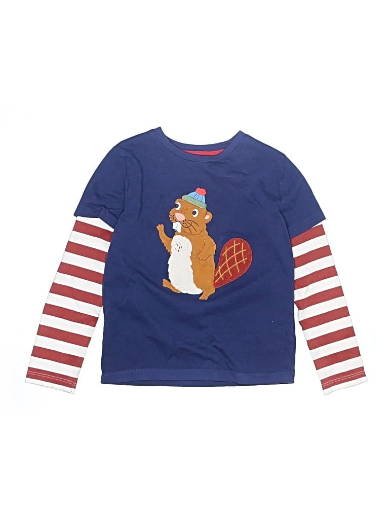 Pre-owned Mini Boden Kids' Long Sleeve T-shirt In Blue