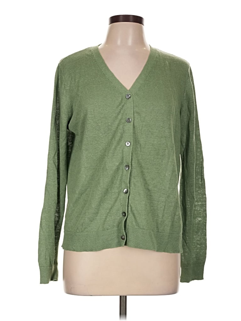 Pre-owned Garnet Hill Cardigan Sweater In Green