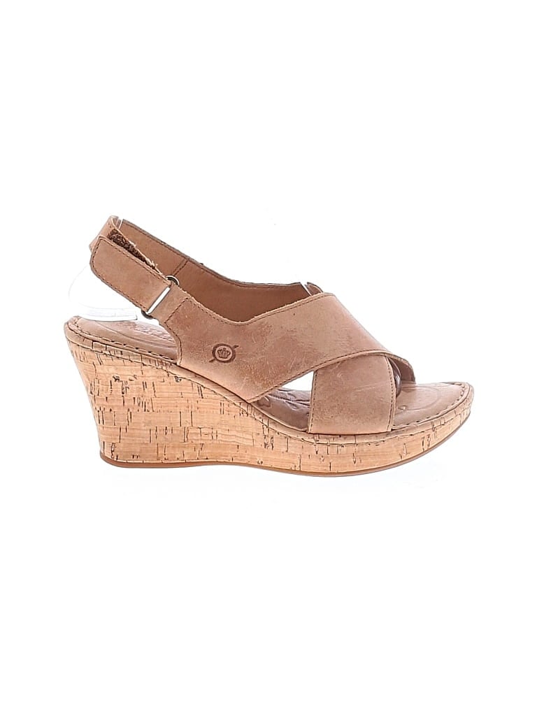Pre-owned Born Wedges In Tan