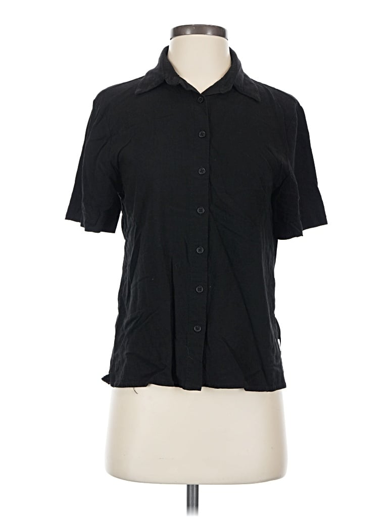 Pre-owned Rhythm Short Sleeve Blouse In Black