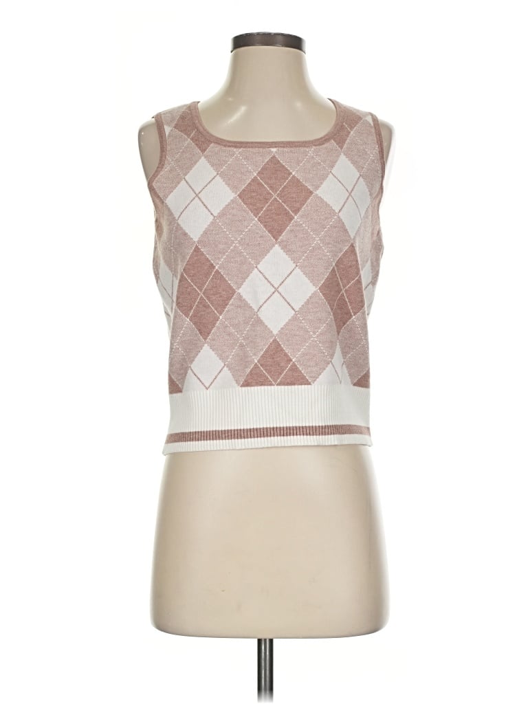 Pre-owned Sioni Sleeveless Top Pink Square Neckline Tops