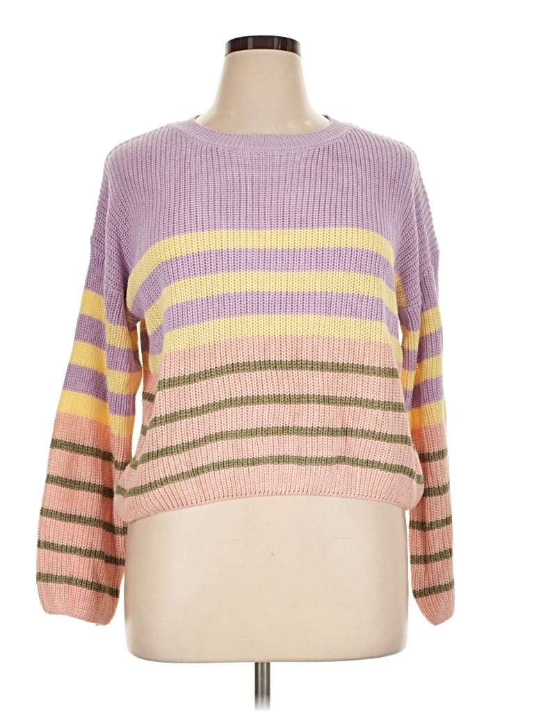Pre-owned Hem & Thread Pullover Sweater In Purple