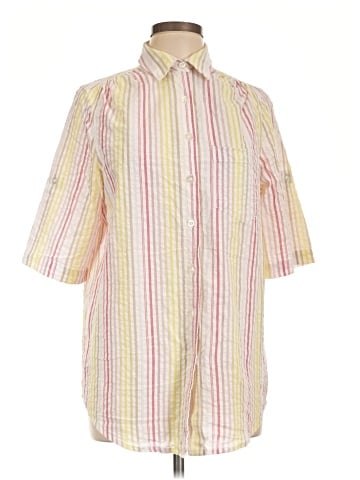 Woman Within 3/4 Sleeve Button-Down Shirt (view 1)