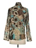 Essentials by Milano 100% Polyester Paisley Teal Long Sleeve Blouse Size S - photo 2