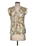 Maison d' Amelie 100% Polyester Floral Ivory Short Sleeve Blouse Size XS - photo 1