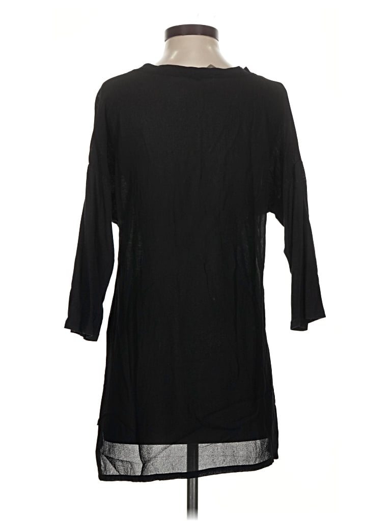 Pre-owned Xcvi 3/4 Sleeve Top Black Crew Neck Tops