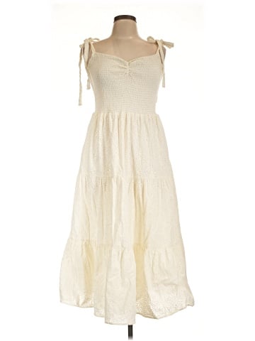 Madewell Eyelet Lucie Tie-Strap Tiered Midi Dress (view 1)