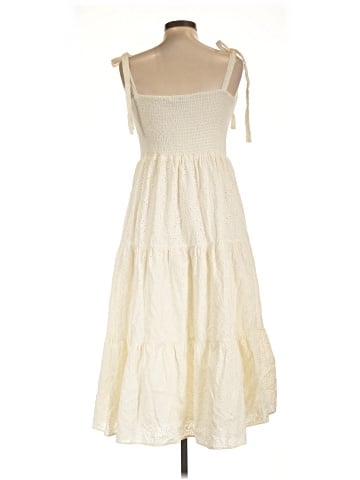 Madewell Eyelet Lucie Tie-Strap Tiered Midi Dress (view 2)