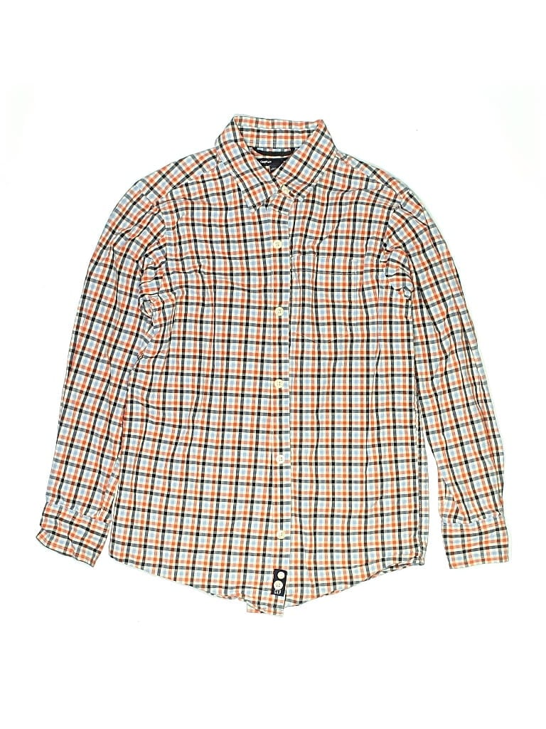 Pre-owned Gap Outlet Kids' Long Sleeve Button Down Shirt In Orange