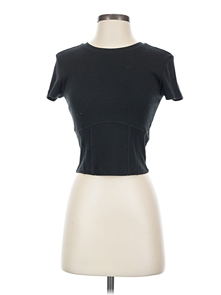 Pre-owned Abound Short Sleeve Turtleneck In Black