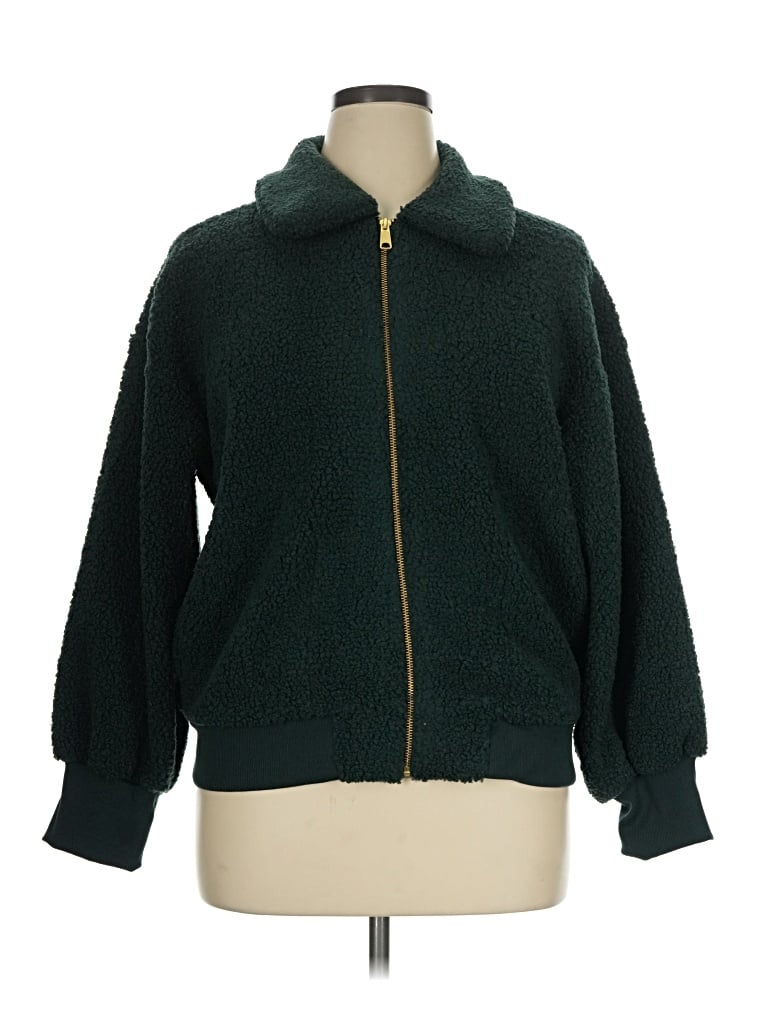 Pre-owned Free Assembly Fleece Jacket In Green