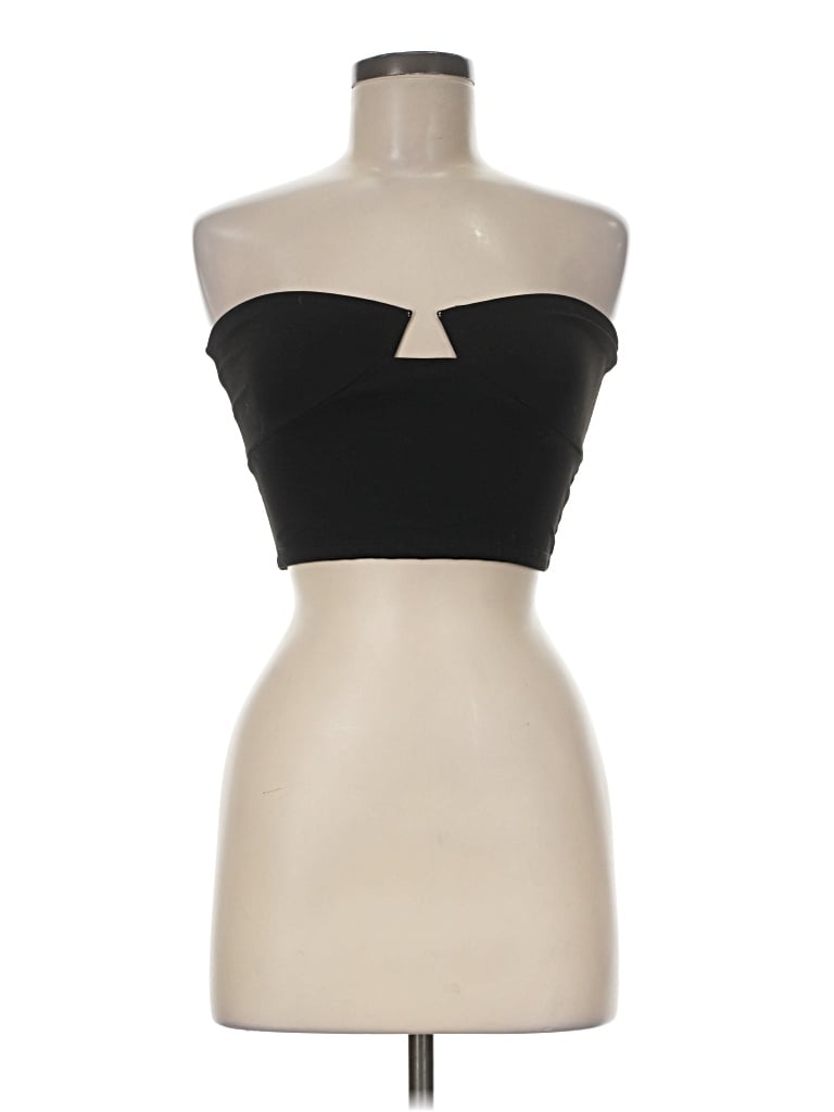 Pre-owned Olivaceous Tube Top Black Strapless Neckline Tops