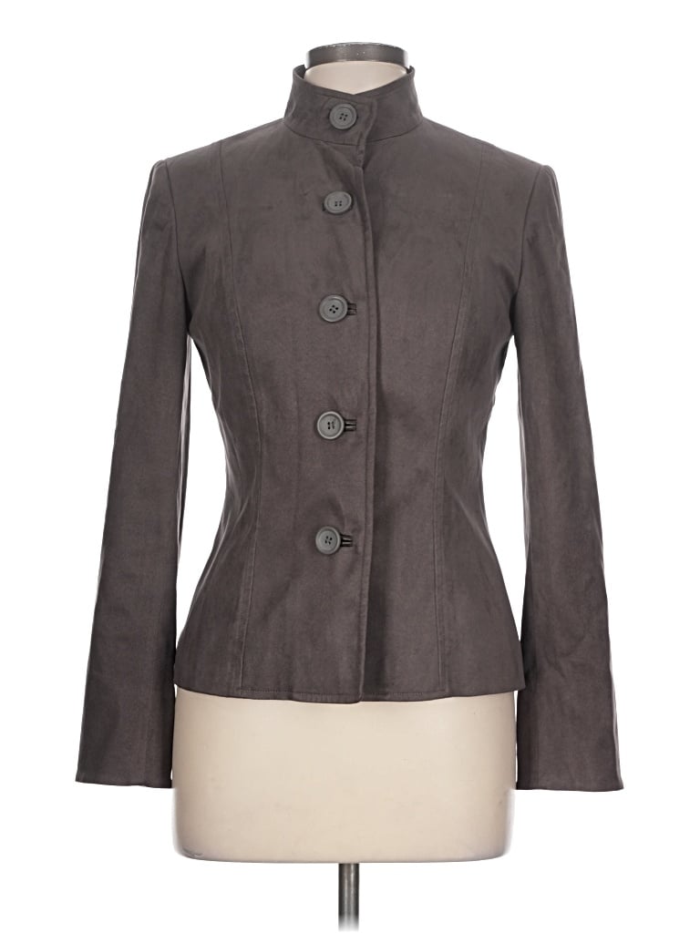 Pre-owned Next Leather Jacket In Gray