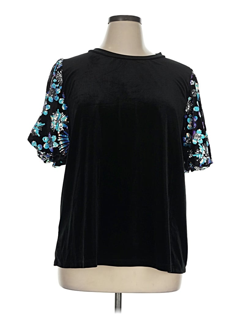 Pre-owned Haptics Short Sleeve Blouse In Black