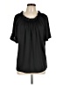 Haband! 100% Polyester Black Short Sleeve Blouse Size L - photo 1