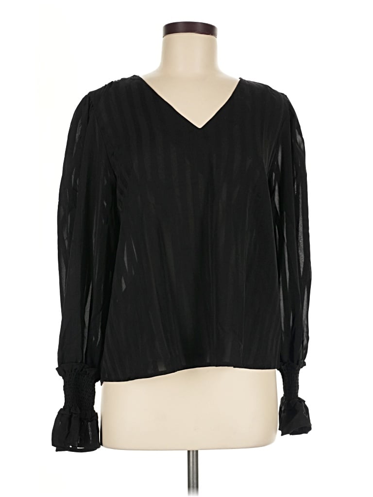 Pre-owned E&m Collection Long Sleeve Blouse In Black