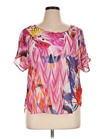 Unique Spectrum Short Sleeve Blouse (view 1)