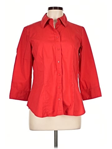 New York & Company 3/4 Sleeve Button-Down Shirt (view 1)