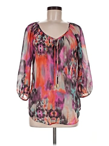 Black Saks Fifth Avenue 3/4 Sleeve Blouse (view 1)