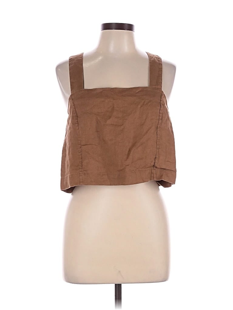 Pre-owned Lunya Sleeveless Blouse In Tan