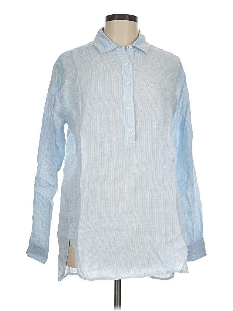 Pre-owned J. Mclaughlin Long Sleeve Button Down Shirt In Blue