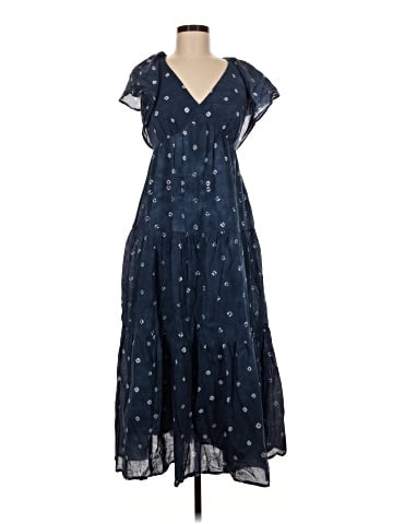 Madewell Tie-Back Tiered Midi Dress in Shibori (view 1)
