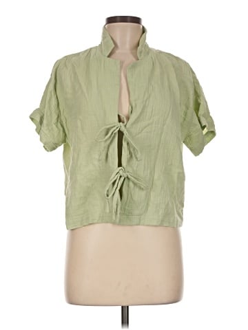 Madewell Lightestspun Tie-Front Cover-Up Crop Shirt (view 1)