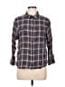 NSF Plaid Gray 3/4 Sleeve Button-Down Shirt Size L - photo 1