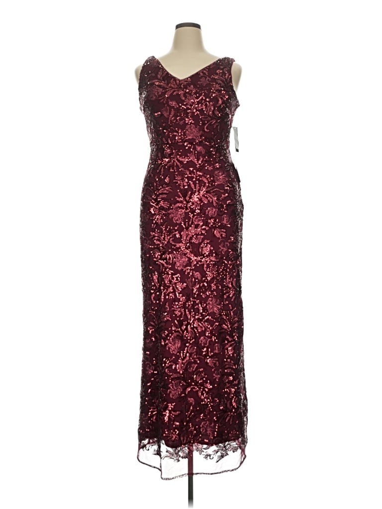 R & M Richards Cocktail Dress In Burgundy