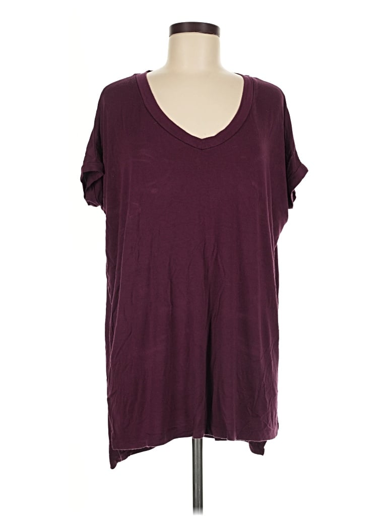 Pre-owned Angie Short Sleeve T-shirt In Burgundy