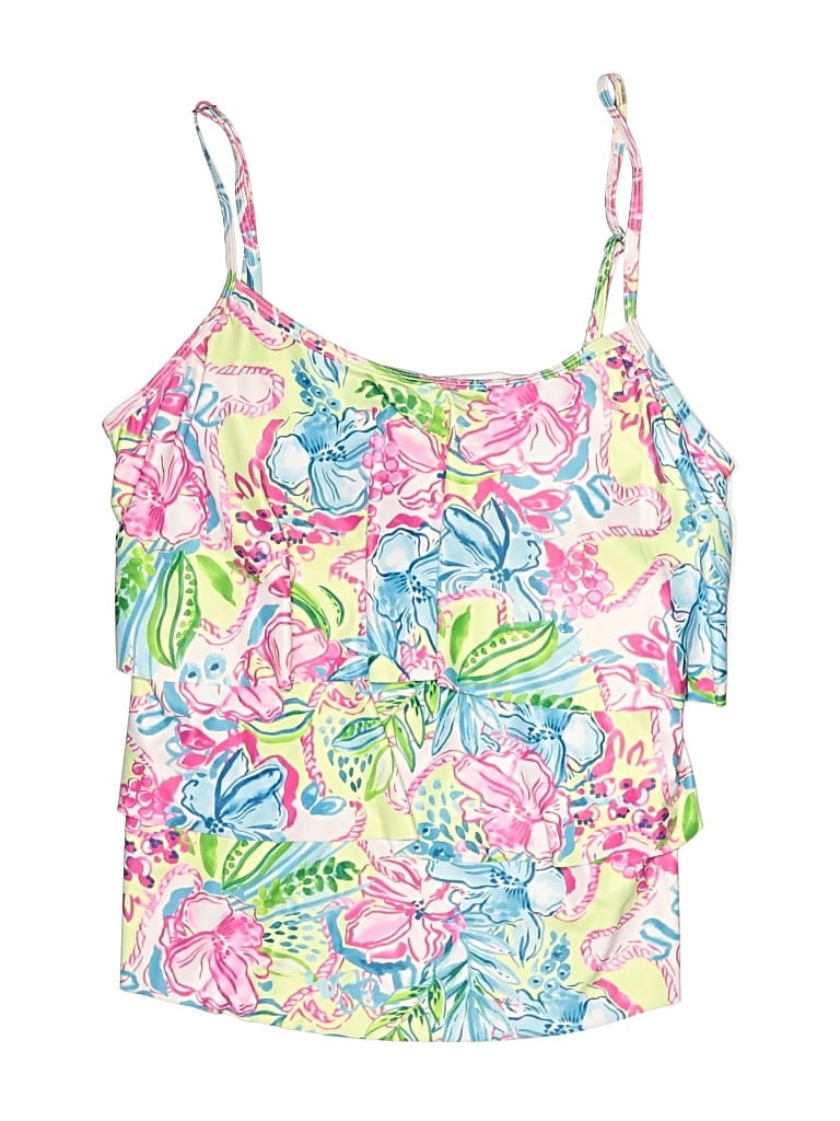 Pre-owned Stella Parker Swimsuit Top Pink Print Pattern Swimwear