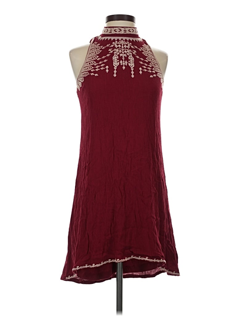 Pre-owned Alya Casual Dress In Burgundy