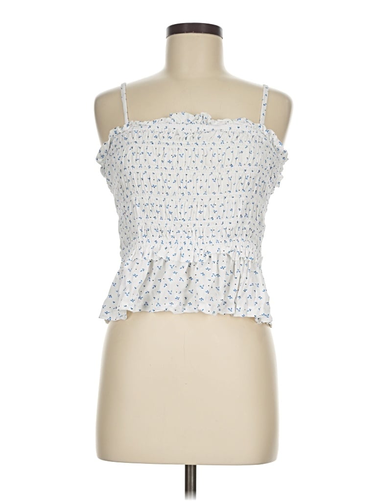Pre-owned Free Assembly Sleeveless Top Blue Sweetheart Neckline Tops