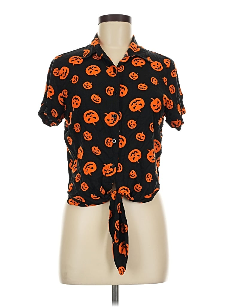 Pre-owned Spirit Short Sleeve Blouse In Orange