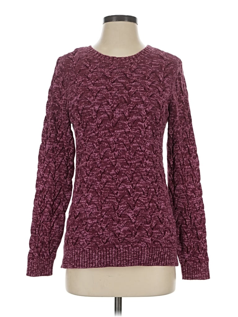 Pre-owned Lands' End Pullover Sweater In Burgundy